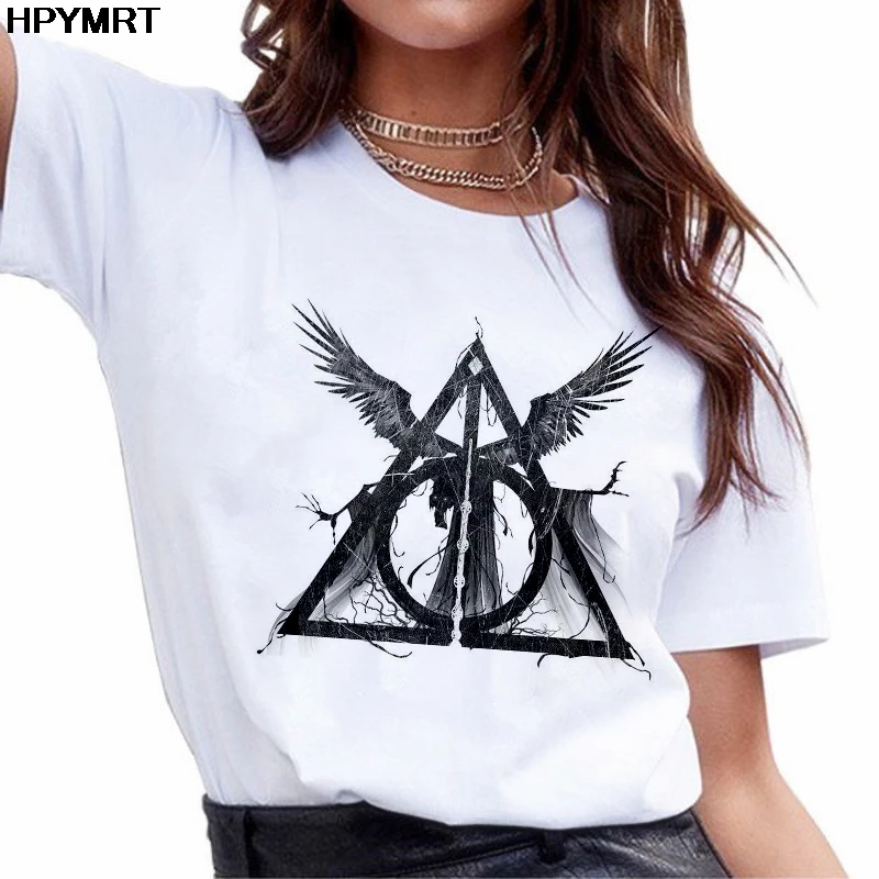 

New Fashion Three Brothers Tale Deathly Hallows Female Tshirt Funny T-shirts for Women Soft Casual White T shirt Female Tops Tee