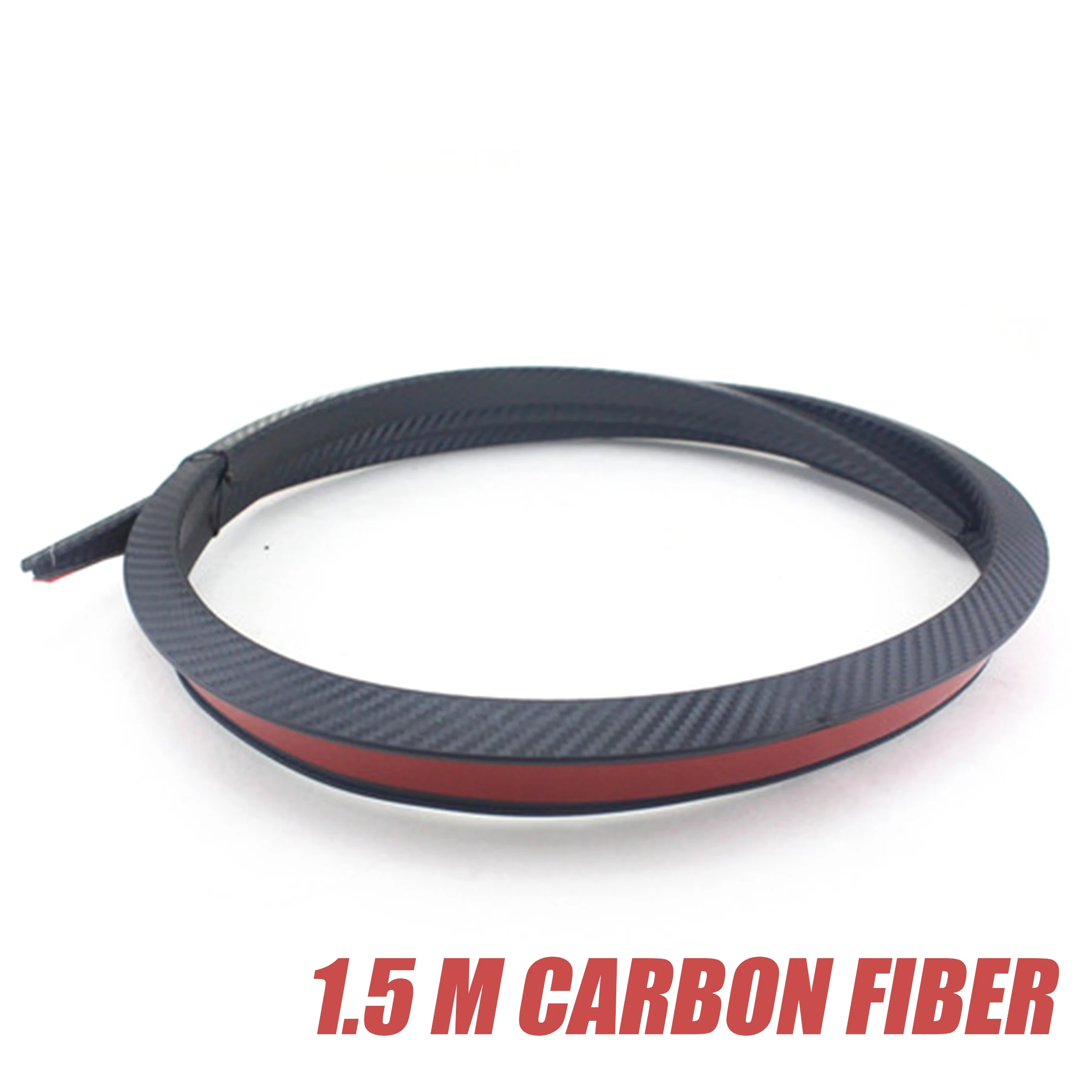 1.5 m carbon fiber 1,5 м/1,2 м Универсальный углеродное волокно/черный цвет мягкий Автомобильный задний спойлер на крышу багажника заднего крыла накладка на губы наклейка - Цвет: 1.5 m carbon fiber