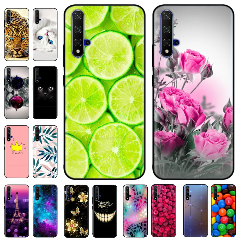 

Silicone case For Huawei Nova 5T Case Full Protection Soft TPU Back Phone Cover for Huawei Nova 5T bumper Honor 20 20S Coque Cat