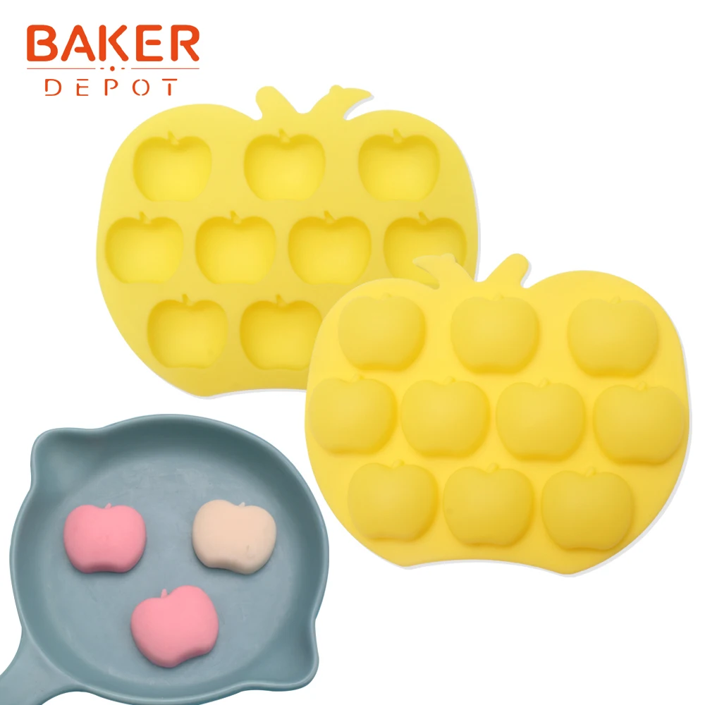 Форма силиконовая для украшения торта шоколада мыла ручной работы яблоко 10 ячеек