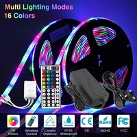 5m led strip light rgb 2835 waterproof flexible lamp with diode tape dc 12v 44key remote controller and 5a power adapter
