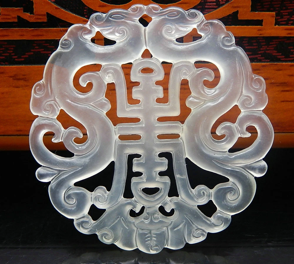 Двусторонняя подвеска в виде дракона из натурального нефрита для мужчин и женщин