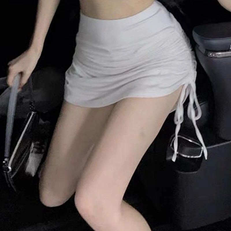 

High Waist Drawstring Shorts Gym Sports Solid Color Women Breathable Fake Two Pieces Yoga Dance Cycling Bottoms 2021 Summer New
