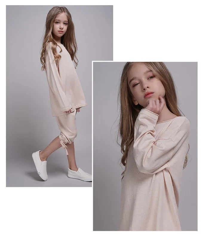 

2 Piece Sweatshirt Pants Suit For 5 To 14 Years Girls Long Sleeve Loose Casual Tops Kids Children Candy Color Leisure Oufits