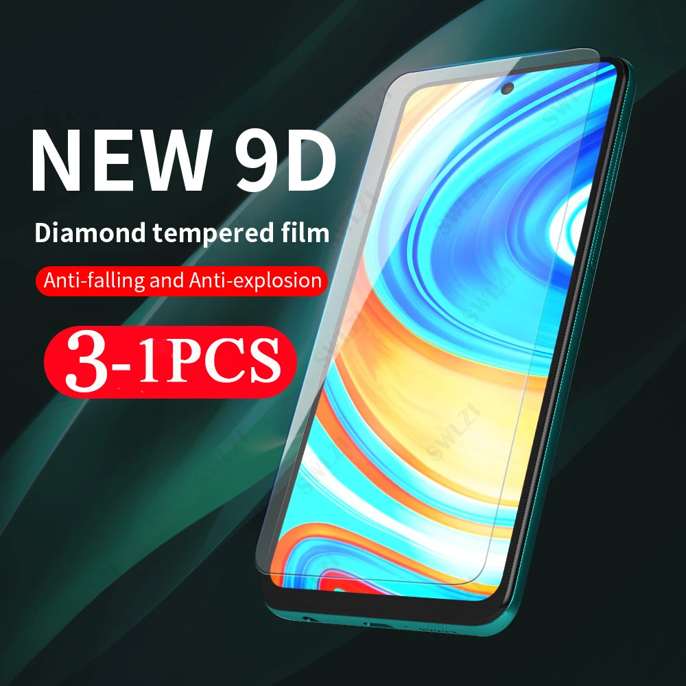 

3-1Pcs Protective Film for Xiaomi Redmi Note 9 pro Max 9T 9S 8 8T 7 7S 10X Pro 9A 9C 9i 8A Tempered Glass Phone Screen Protecto