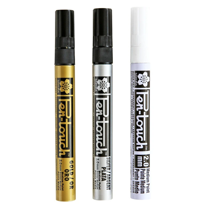 Перманентный металлический маркер-авторучка белый серебряный золотой маркер