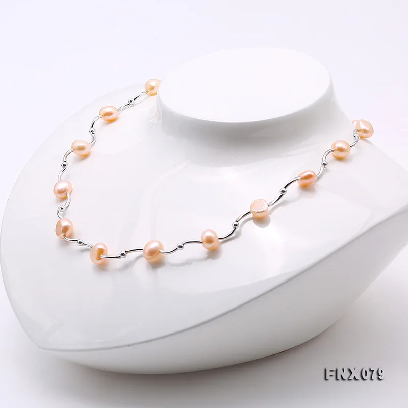 JYX Delicate Pearl Chains natural 5 kinds color pearl necklace 8-9mm 16&quot daily | Украшения и аксессуары