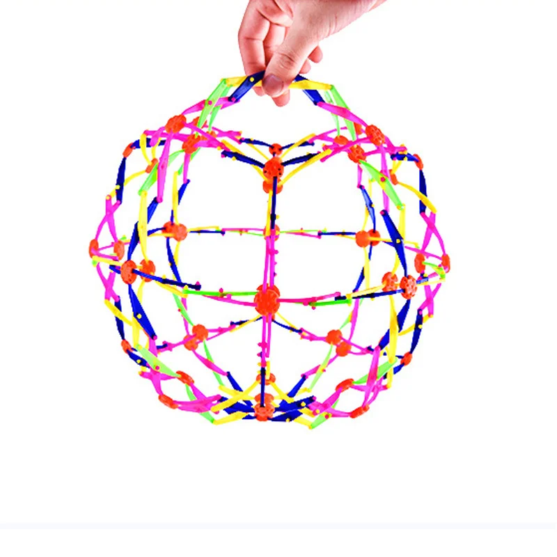 Цельный тянущийся раздвижной мяч игрушки для малышей разноцветный бросания