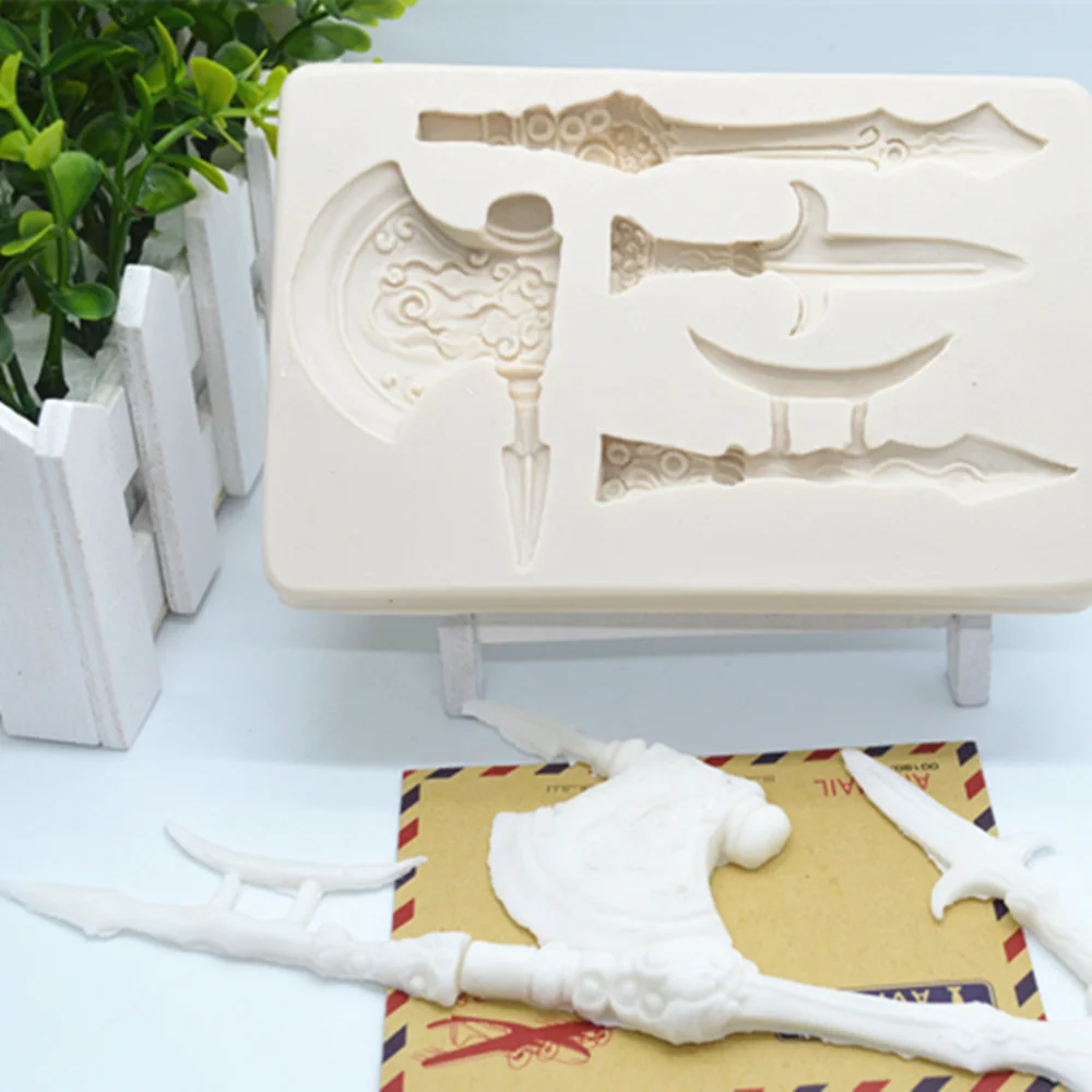 Luyou 3D меч Ax помадные формы инструменты для выпечки торта кухонные аксессуары