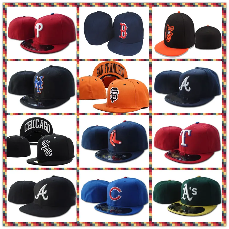 

New 2021 Philadelphia Fitted Caps Letter T Hip Hop Size Hats Black Baseball Caps Adult Flat Peak Men Women Red Full Closed Gorra