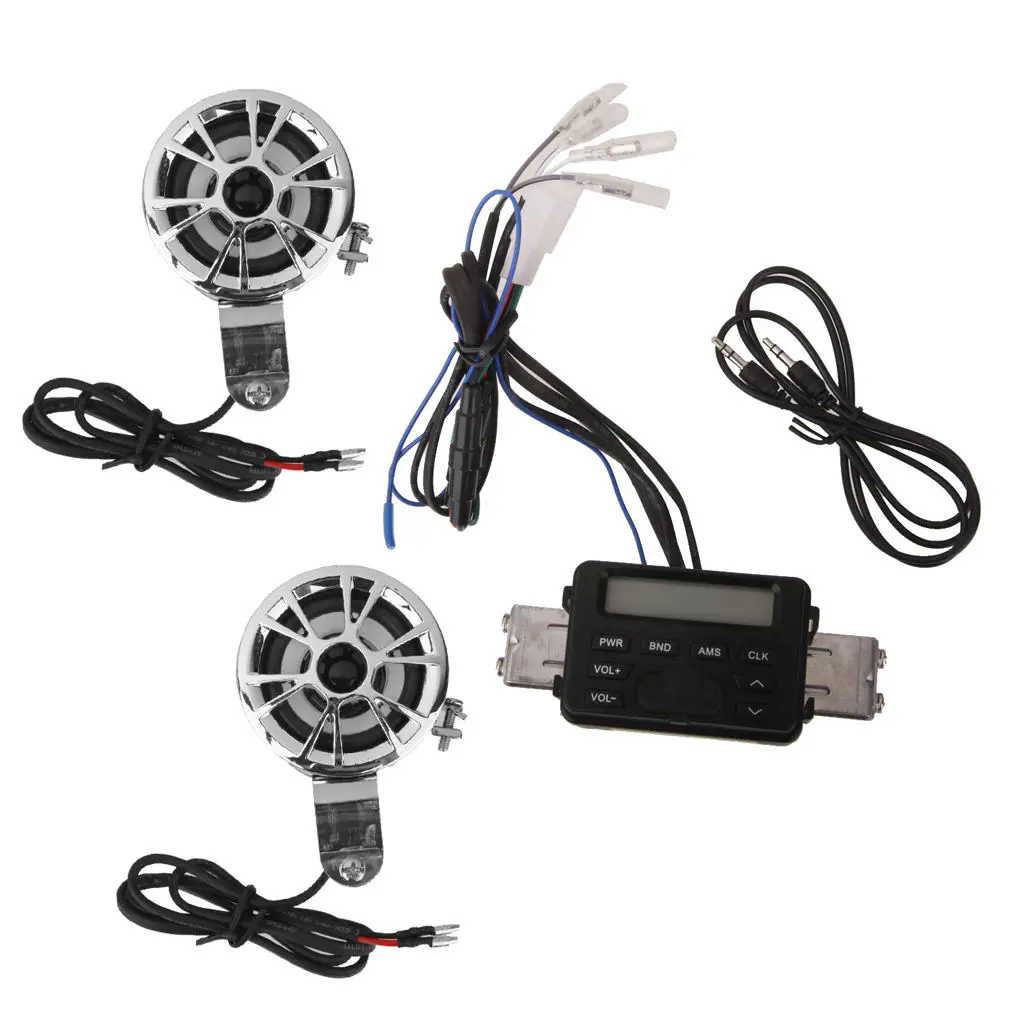 

Motorcycle Handlebar Audio System FM Radio Stereo Amplifier Speaker MP3