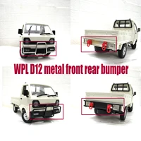 wpl d 12 d12 rc car spare parts upgrade metal front rear bumper guard bar anti collision with hook