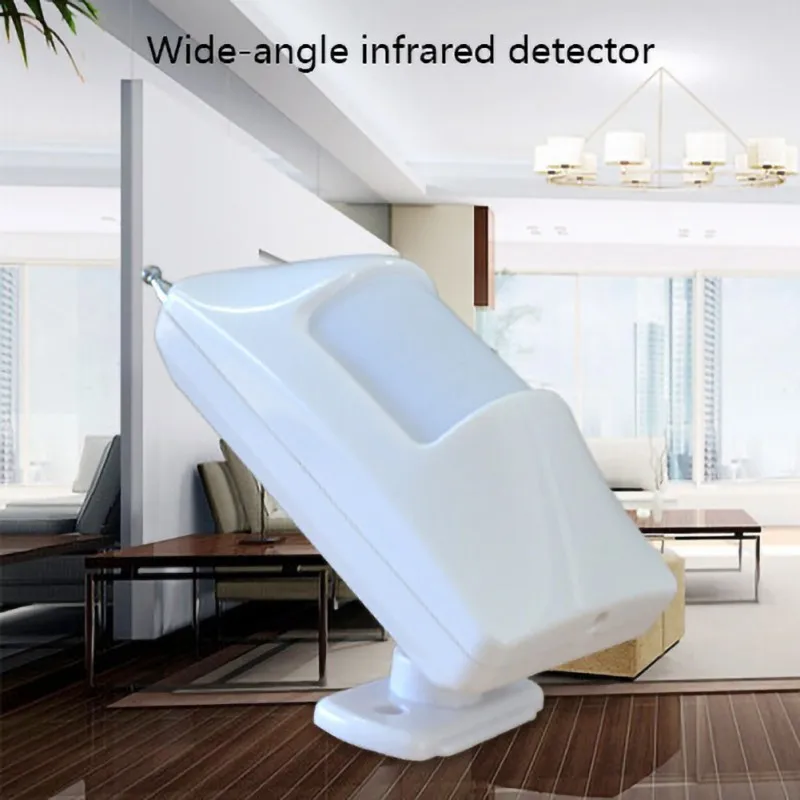 

2019 Sale New 1527 Wireless Infrared Detector Alarm Remote Infrared Wide-angle Door Resistance Alarm 433MHz