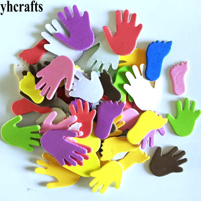 66PCS hand foot 1 сумка/Лот. Животноводческая ферма пенные наклейки, набор для скрапбукинга. Игрушки для раннего развития детей детский сад искусство ремесла игрушки изготовленные вручную домашнюю работу OEM - Цвет: 66PCS hand foot