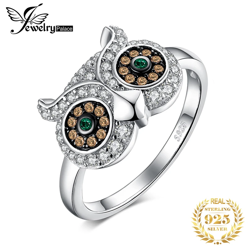 JewelryPalace Nano России искусственный изумруд сова кольцо 925 пробы серебро Мода Дизайн