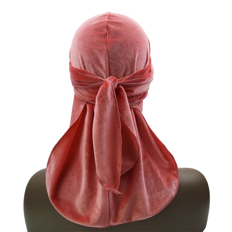Мужская бархатная бандана Durag дышащая шелковистая атласная в стиле хип хоп с