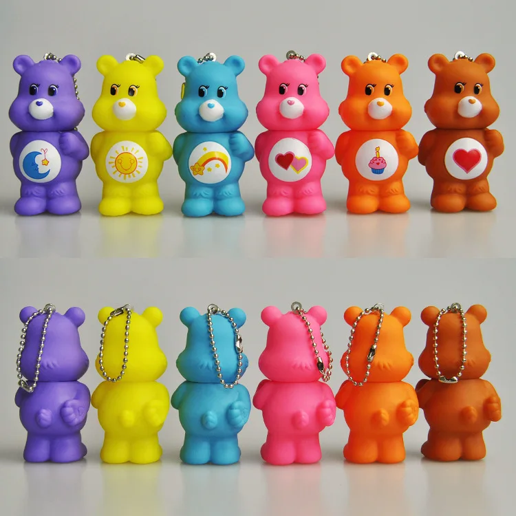 2019 Новый ABS Care Bears брелок для ключей Подарочный Радуга медведь игрушка на кольцо