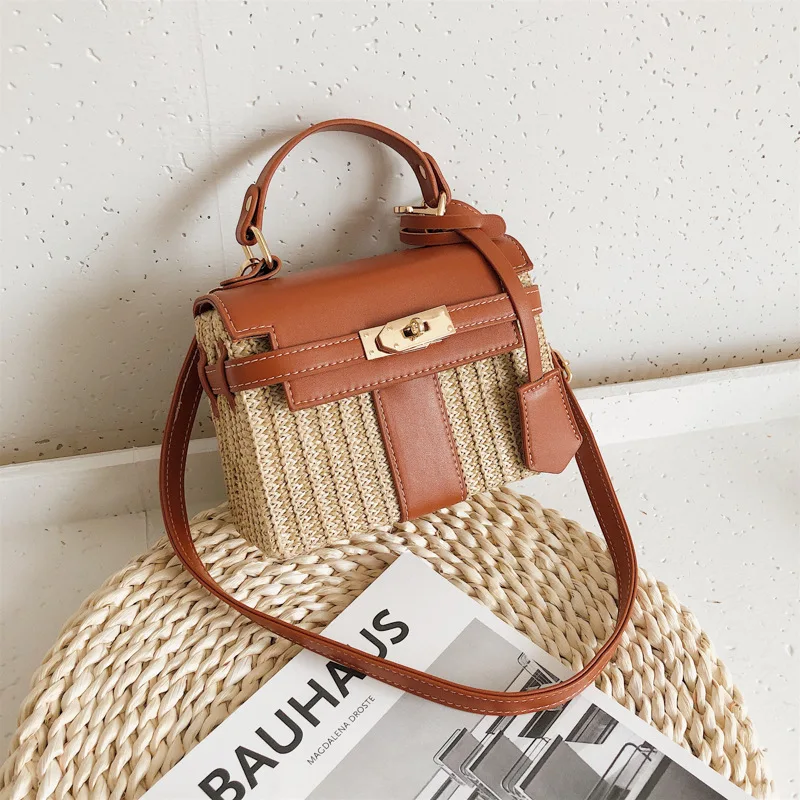 Summer straw woven bag women bag 2020 wild woven messenger bag fashion one-shoulder handbag crossbody bag straw bags for women