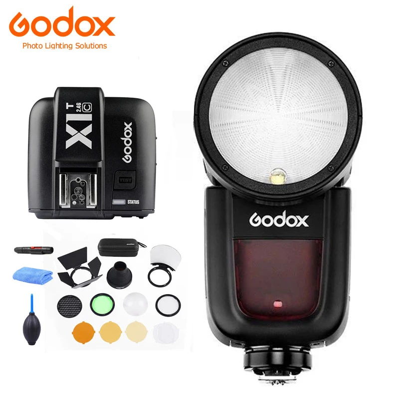 Вспышка Godox V1 V1S/V1N/V1C TTL литий ионная круглая головка для камеры