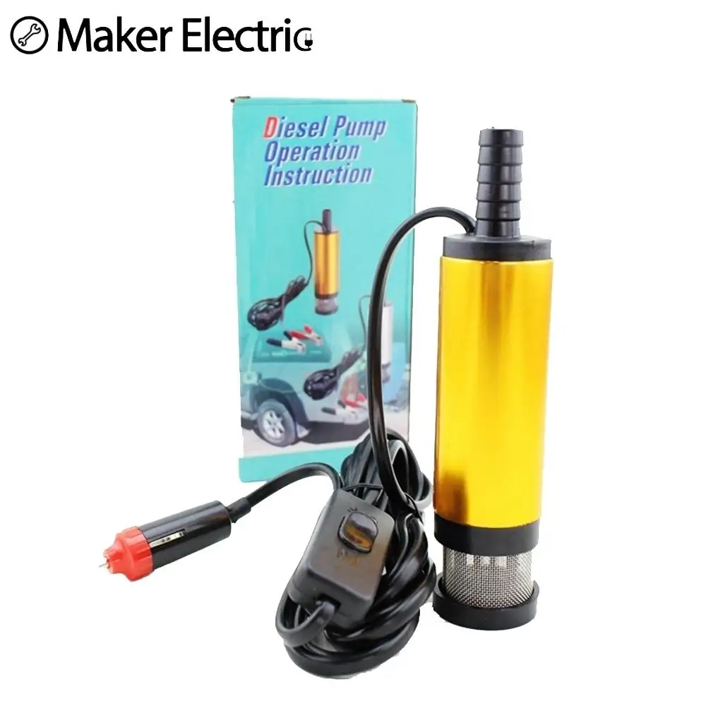 Погружной насос 0,3/0,15A DC 12V 24V центробежный водяной масляный автомобильный кемпинг переносной 30л/мин 38мм&51мм включен.