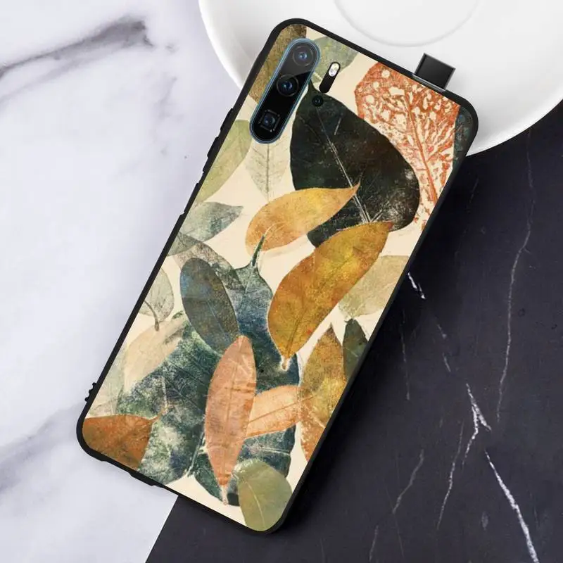 

Retro Leaves aesthetics pattern Phone Case For Huawei honor Mate P 10 20 30 40 Pro 10i 9 10 20 8 x Lite