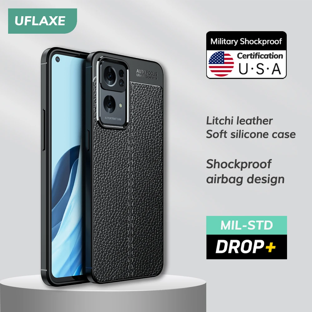 

Soft Silicone Shockproof Case for OPPO Reno 7 Pro Reno 7 SE 5G Litchi Leather Business Style Back Cover Casing
