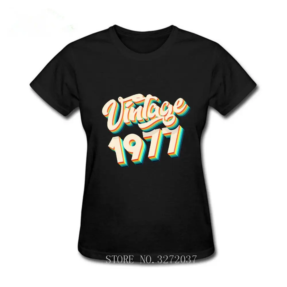 Винтажные 1977 классические футболки с флэш рисунком для женщин 42 года футболка на