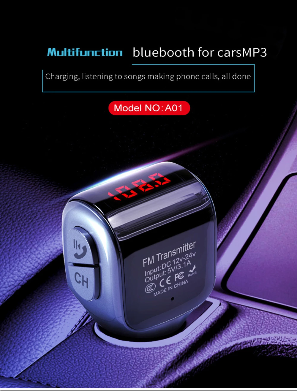 DHKEJI Автомобильный Bluetooth беспроводной fm-передатчик MP3-плеер USB зарядное устройство автомобильные аксессуары fm-модулятор