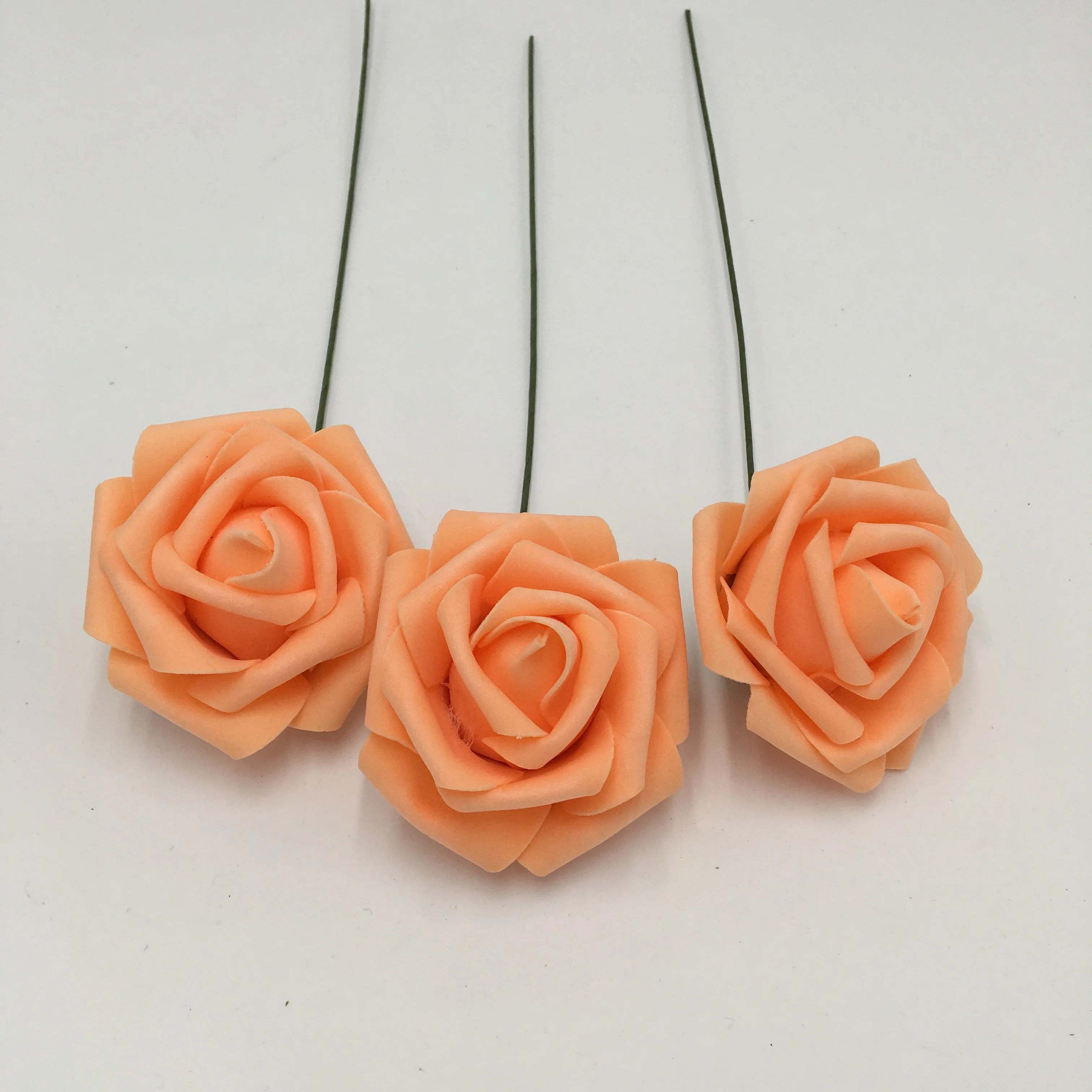 Светло-оранжевые Свадебные цветы из искусственной пены розы оранжевые диаметр 3