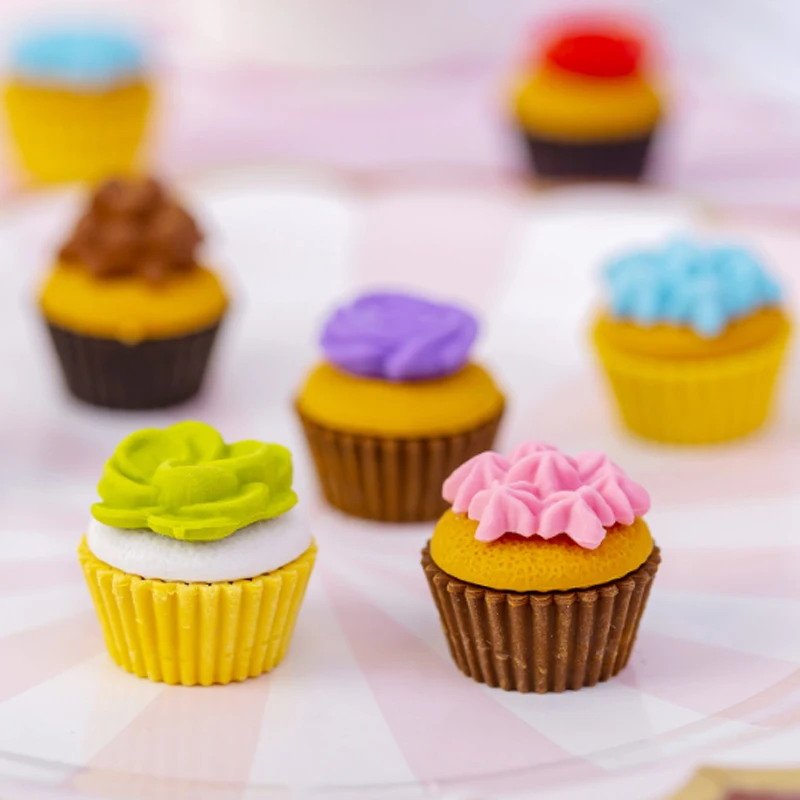 

6pcs/pack Creative fancy cakes Erasers Stationery School Supplies Students Gifts
