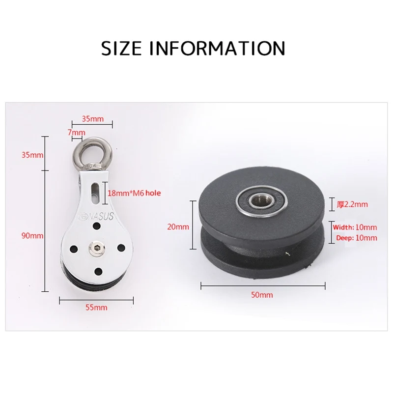 

300KG Fitness Strength Training Accessories Bearing Lifting Pulley Silent Wheel Gym Fitness Equipment Accessories
