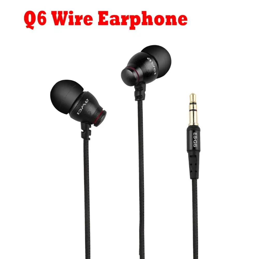 Наушники-вкладыши Awei ES-Q6 Wire с разъемом 3 5 мм наушники отличными басами гарнитура