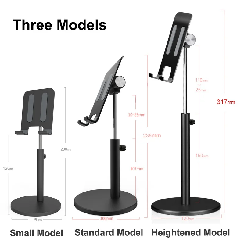 aluminum alloy lifting desktop tablet phone stand holder adjustable tablet desk mobile phone mount for ipad air pro 10 5 stand free global shipping