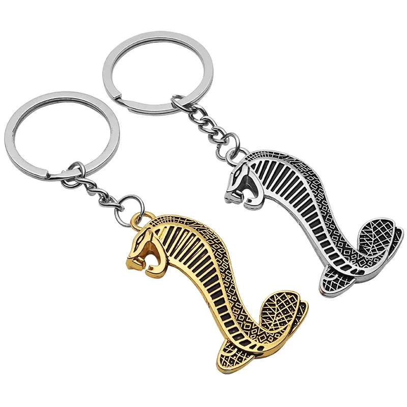 Metal Keychain Cobra Badge Pendant Shelby Emblem Logo For Ford Mustang Mach1 Ecoboost Key Decorative Supplies Car Accessories images - 6