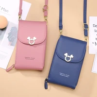 leather mobile phone pocket women crossbody bags with zipper female coin purse long wallet multi purpose money bag bolso mujer