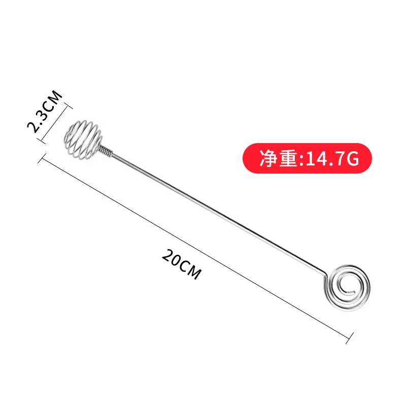 

New Long Handle Stainless Steel Honey Spoons Mixing Stick Liquid Juicer Honey Jar Supplies Eco-Friendly Kitchen Tools Tableware