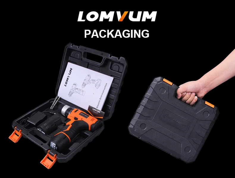 LOMVUM 12 В ударная электрическая дрель деревообрабатывающая многофункциональная двухскоростная Бытовая отвертка литий-ионная аккумуляторная дрель