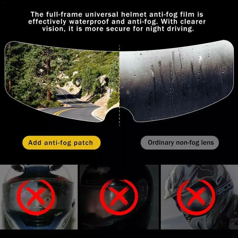 

Universal Motorcycle Helmet Optional Clear Rainproof Film Anti Rain Clear Anti-Fog Patch Screen Helmet Lens Fog Resistant Films