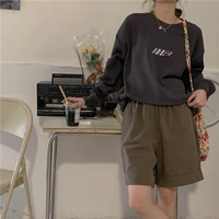 women casual sweatshirt 2020 korean vintage o neck geometric graphic print pullover tops long sleeve 2020 casual shirt for lady
