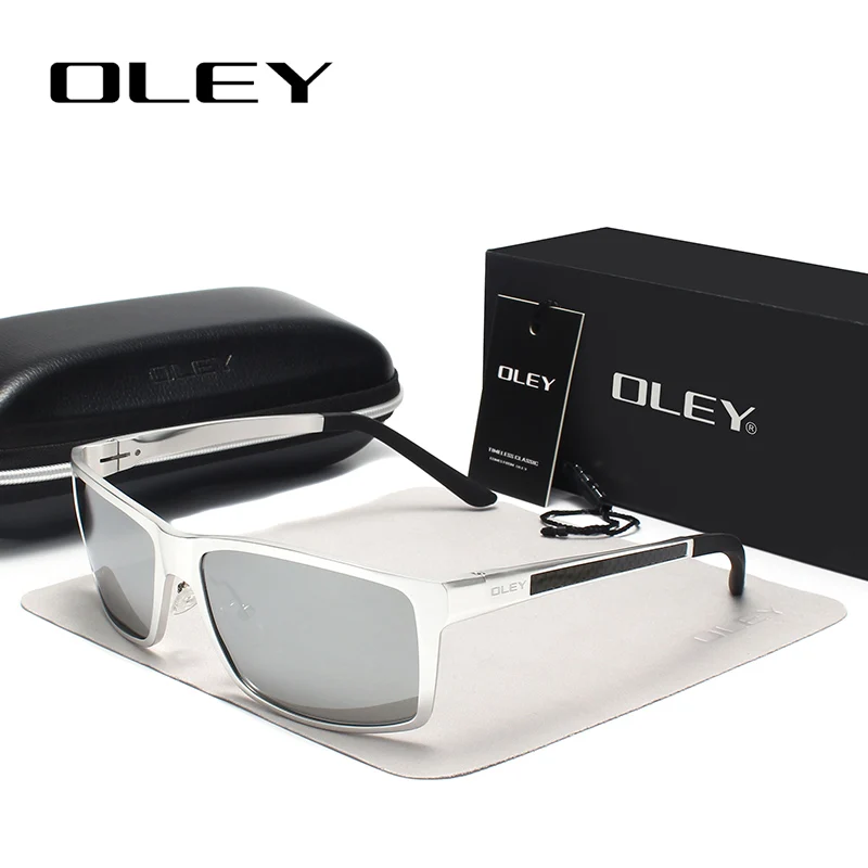 Y7160 C5 BOX OLEY Brand Men's Vintage Square Sunglasses Polarized UV400 Lens Eyewear Accessories Male Sun Glasses For Men/Women Y7160 - Цвет линз: Y7160 C5 BOX