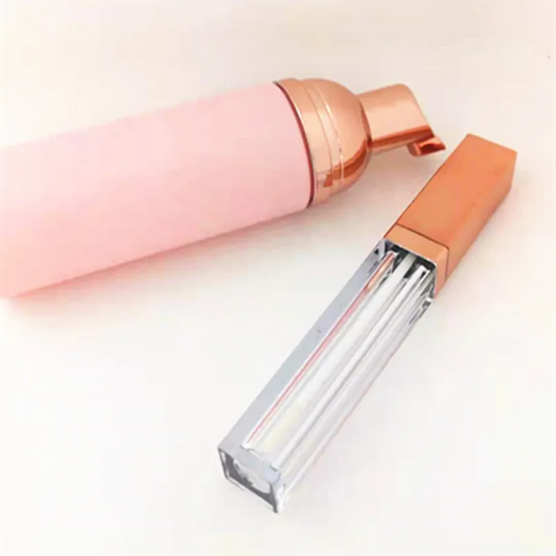 4 мл блеск для губ квадратной трубы с розовым золотом крышкой кисть жидкость