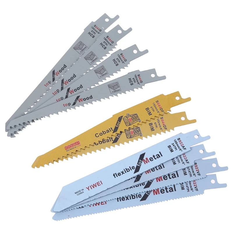 

10pcs BIM Manganese Steel Reciprocating Sabre Saw Blades for Cutting Metal Wood Plastic