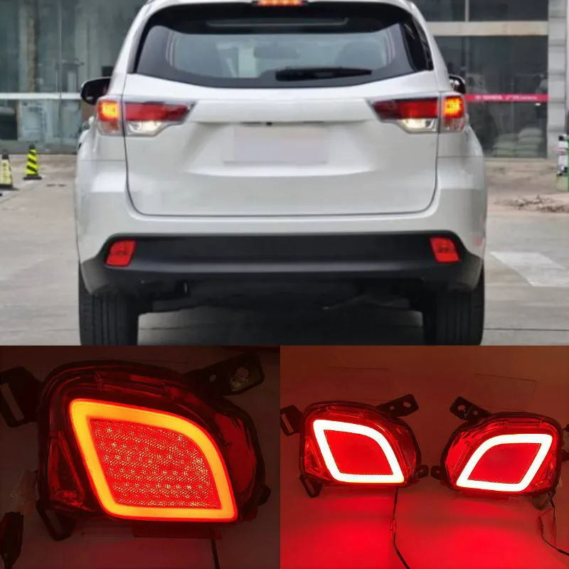

1 Set Multi-functions Led Reflector Light For Toyota Highlander 2015-2018 Rear Bumper Light Fog Lamp Turn Signal Light