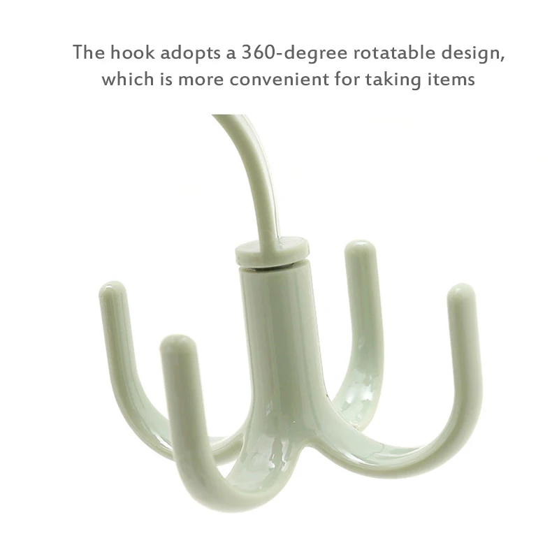 

Creative 360 Degrees Rotating Four-claw Hook Hat Tie Rack Drying Shoe Shelf Storage Rack Plastic Tie Hanger Closet Organizer