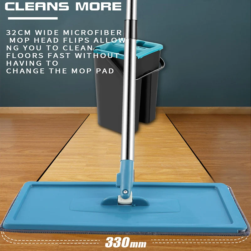 швабра с ведром отжимом для мытья полов Не стирать вручную 3 куска магия