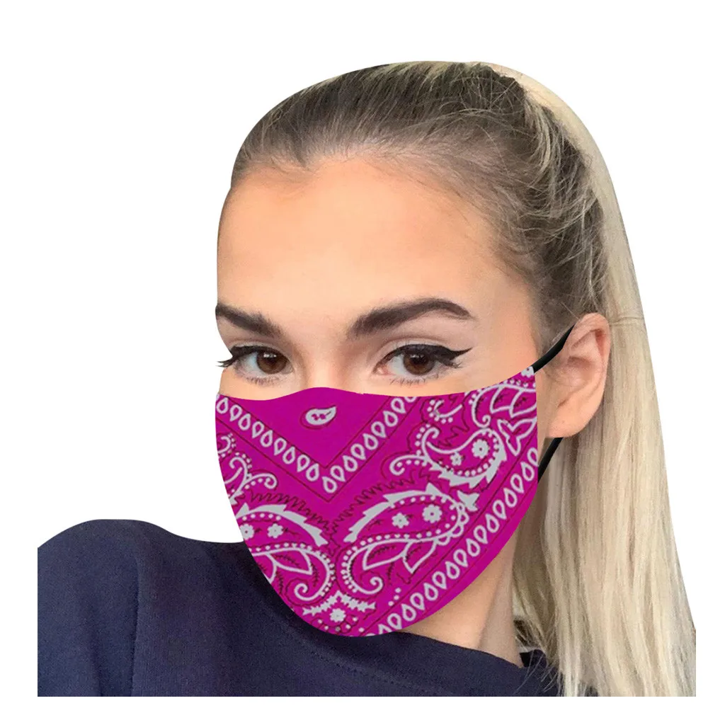 Женская маска для лица модная с принтом взрослых моющаяся многоразовая тканевая