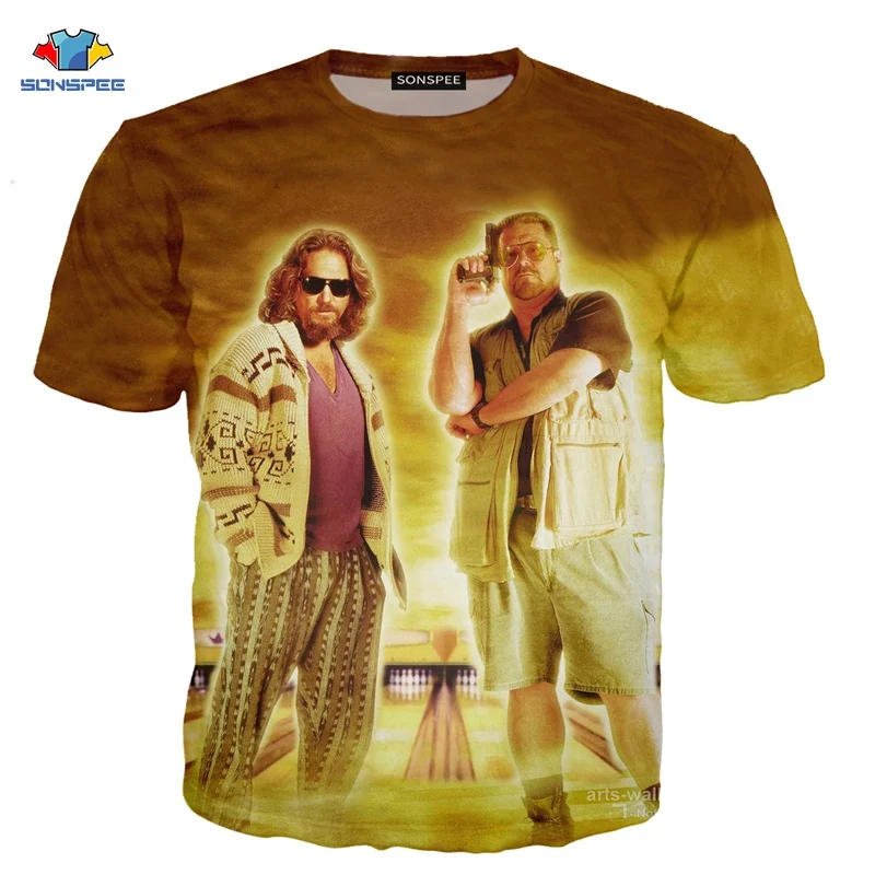 SONSPEE The Big Lebowski Harajuku 3D печатных мужчин и женщин одежда Хип Хоп футболка унисекс короткий рукав Уличная пуловер XK117c
