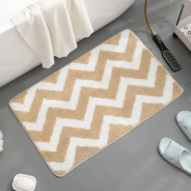 

European Style Simple Carpet Wave Pattern Living Room Doormat Bathroom Absorbent Floor Mat Kitchen Non-slip Mat Household Carpet