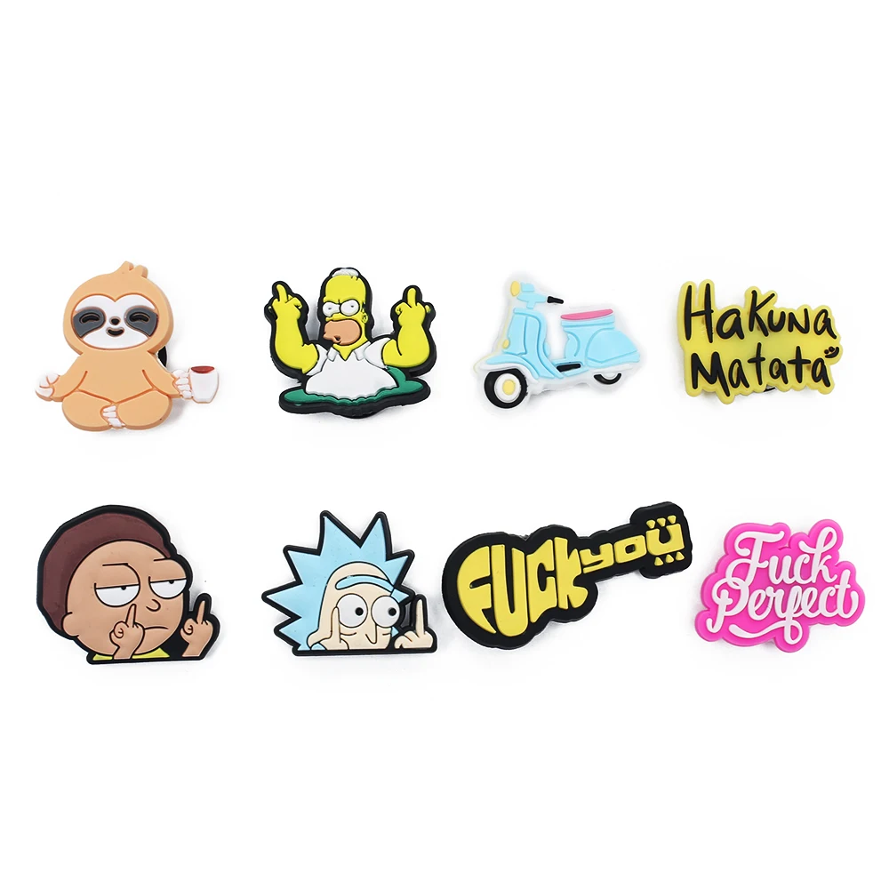 Single Sale 1pc PVC Cartoon Character Shoe Charms,Shoe Buckles Accessories Fit Bands Bracelets Croc JIBZ,Kids Party X-mas Gift