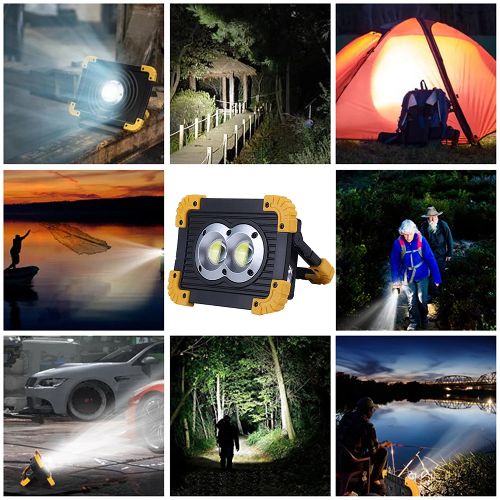 

100W LED Work Lamp COB LED Searchlight Portable USB Rechargeable Work Light Spotlight Waterproof Flood Lights Camping Light
